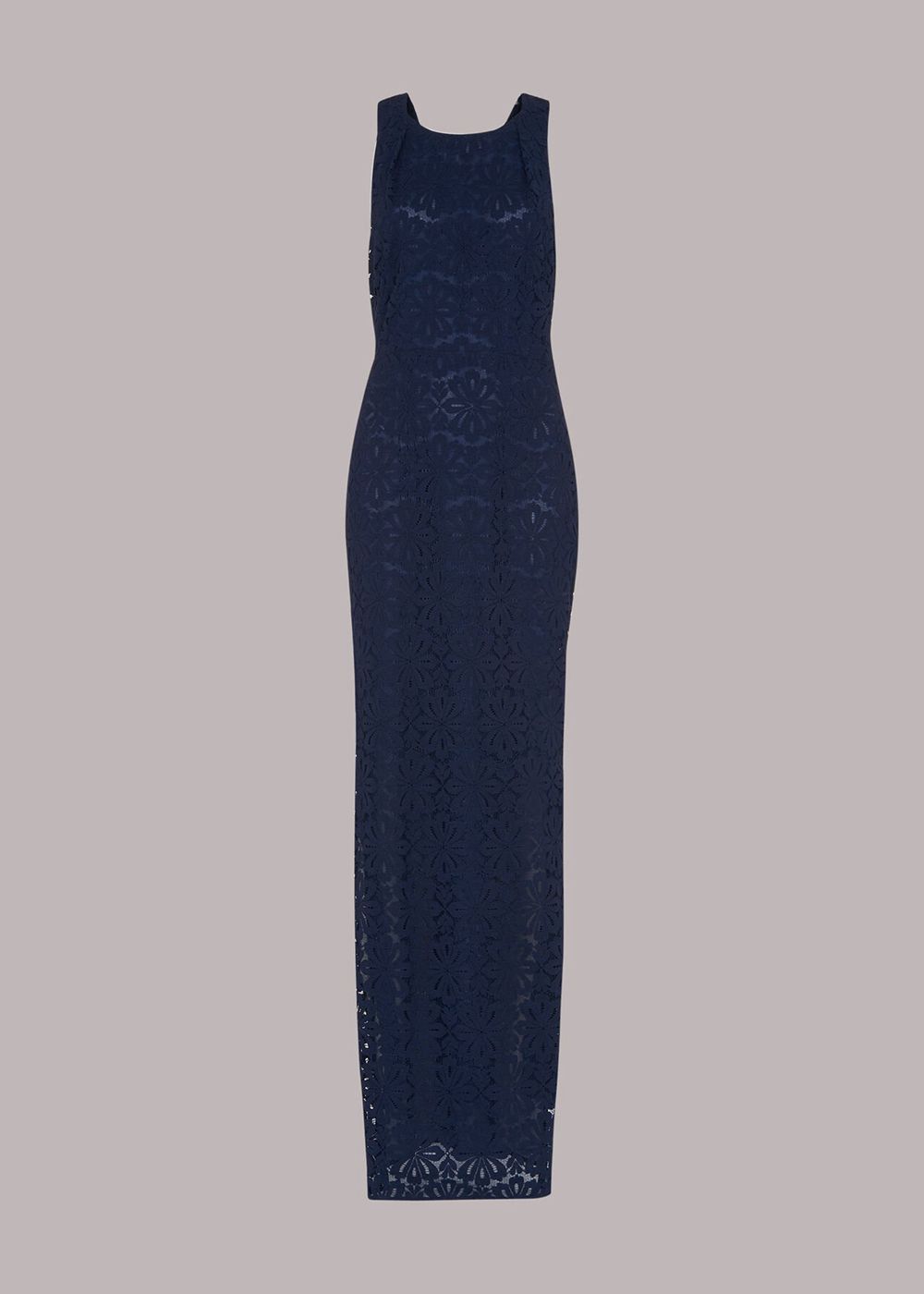 Whistles Lace Tie Back Maxi Dress Navy | US-49321JIWK