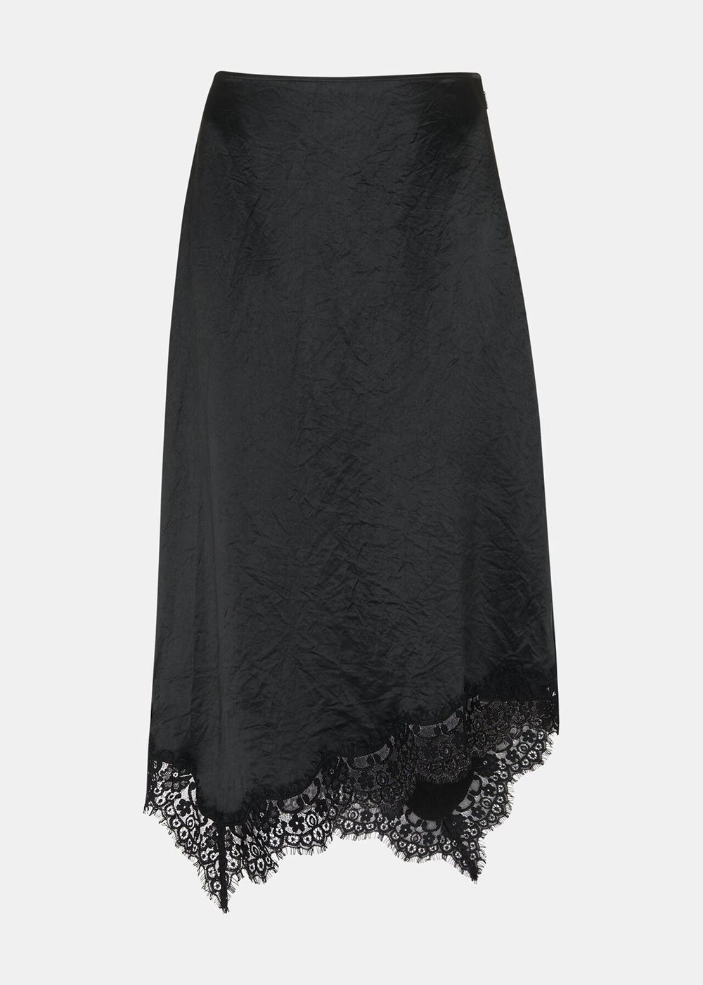 Whistles Lace Trim Midi Skirts Black | US-27536ZQIJ