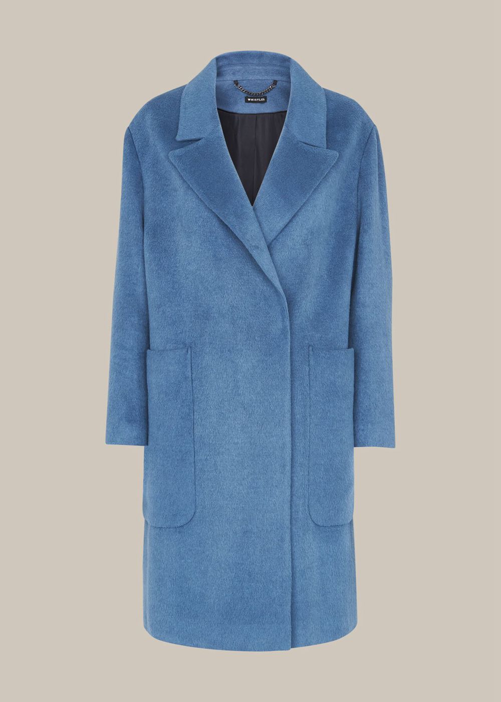 Whistles Lana Drawn Cocoon Coat Blue | US-03276EAXG