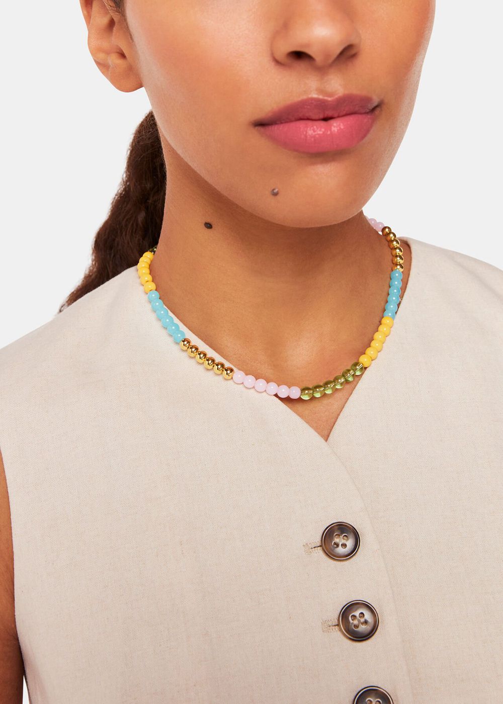 Whistles Large Beaded Necklace Multicolor | US-76438HPZF