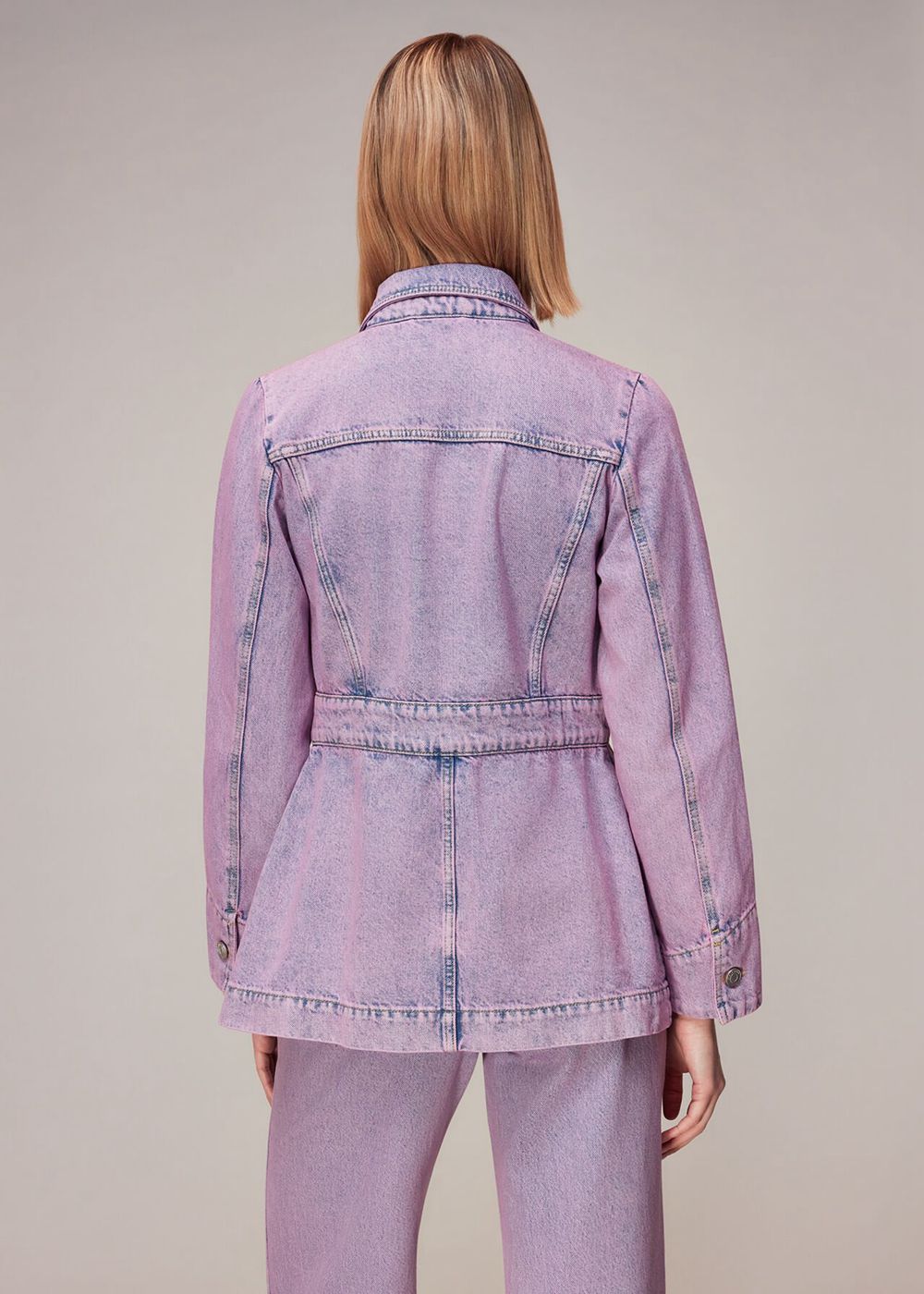 Whistles Laura 4 Pocket Denim Jacket Purple | US-04712YZPS