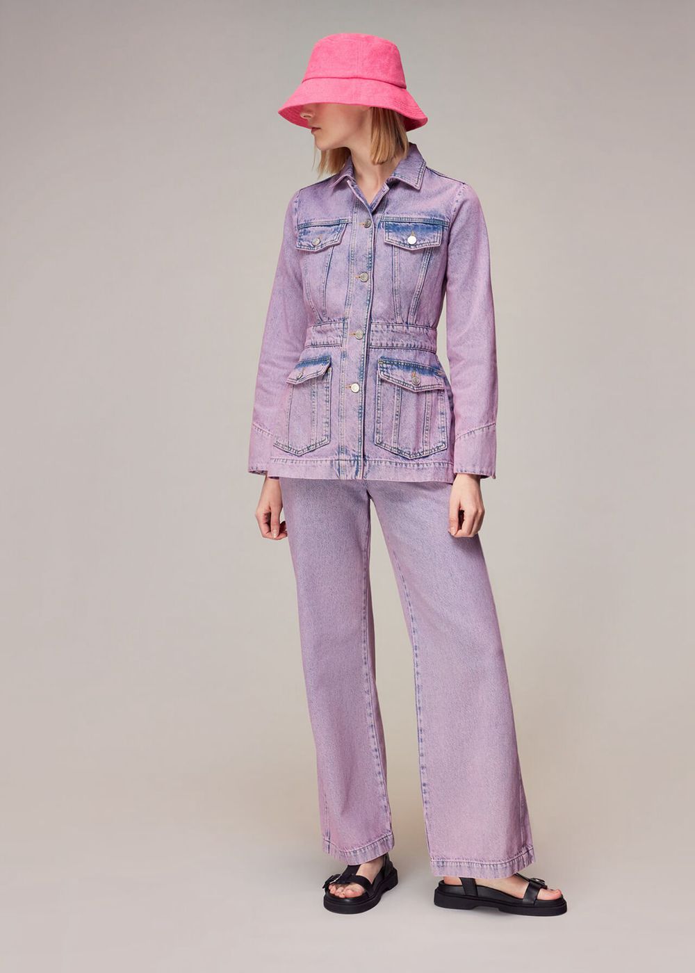 Whistles Laura 4 Pocket Denim Jacket Purple | US-04712YZPS