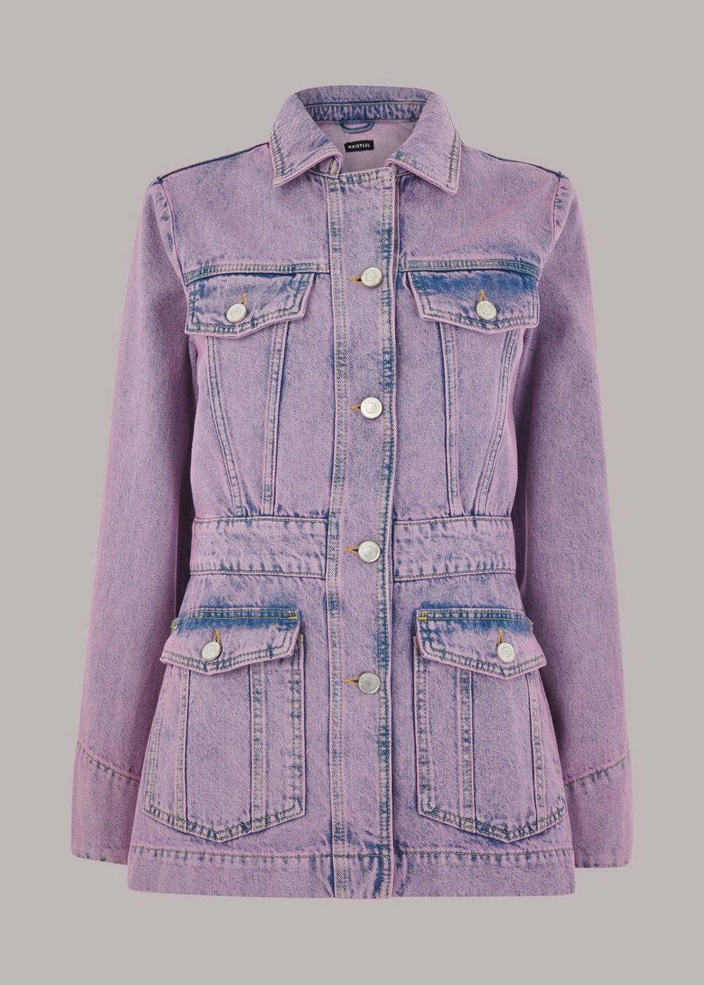 Whistles Laura 4 Pocket Denim Jacket Purple | US-04712YZPS