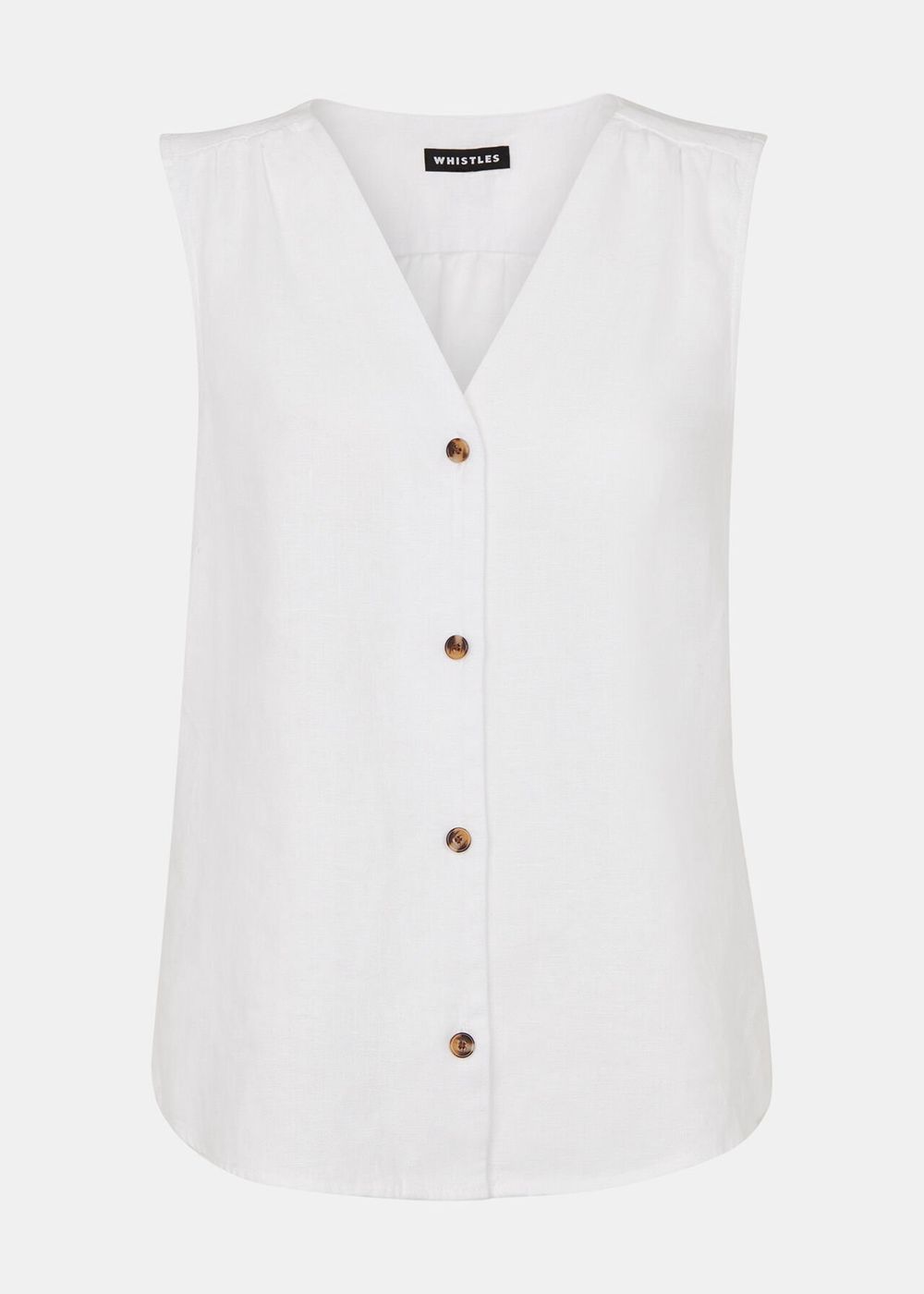 Whistles Laura Linen Tank Top White | US-42098HWGI