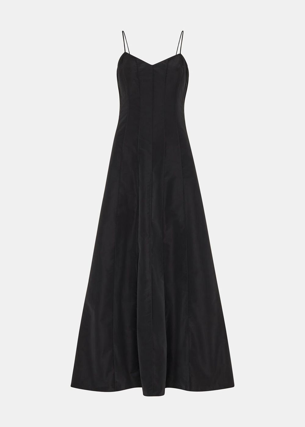 Whistles Laverne Taffeta Maxi Dress Black | US-81607AEVO