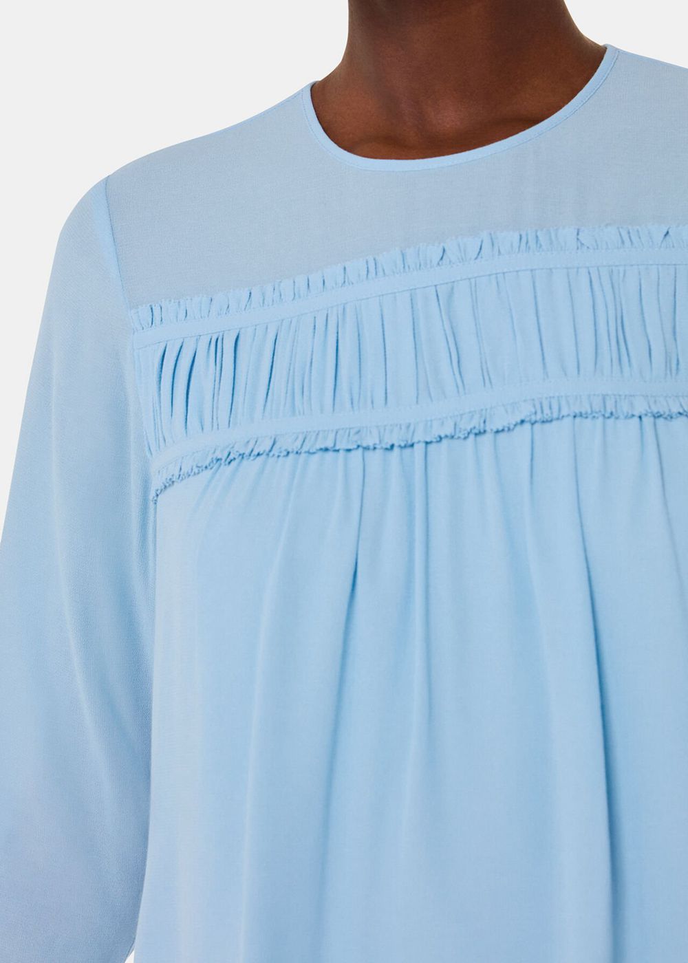 Whistles Laya Gather Detail Blouse Blue | US-15486PWJS