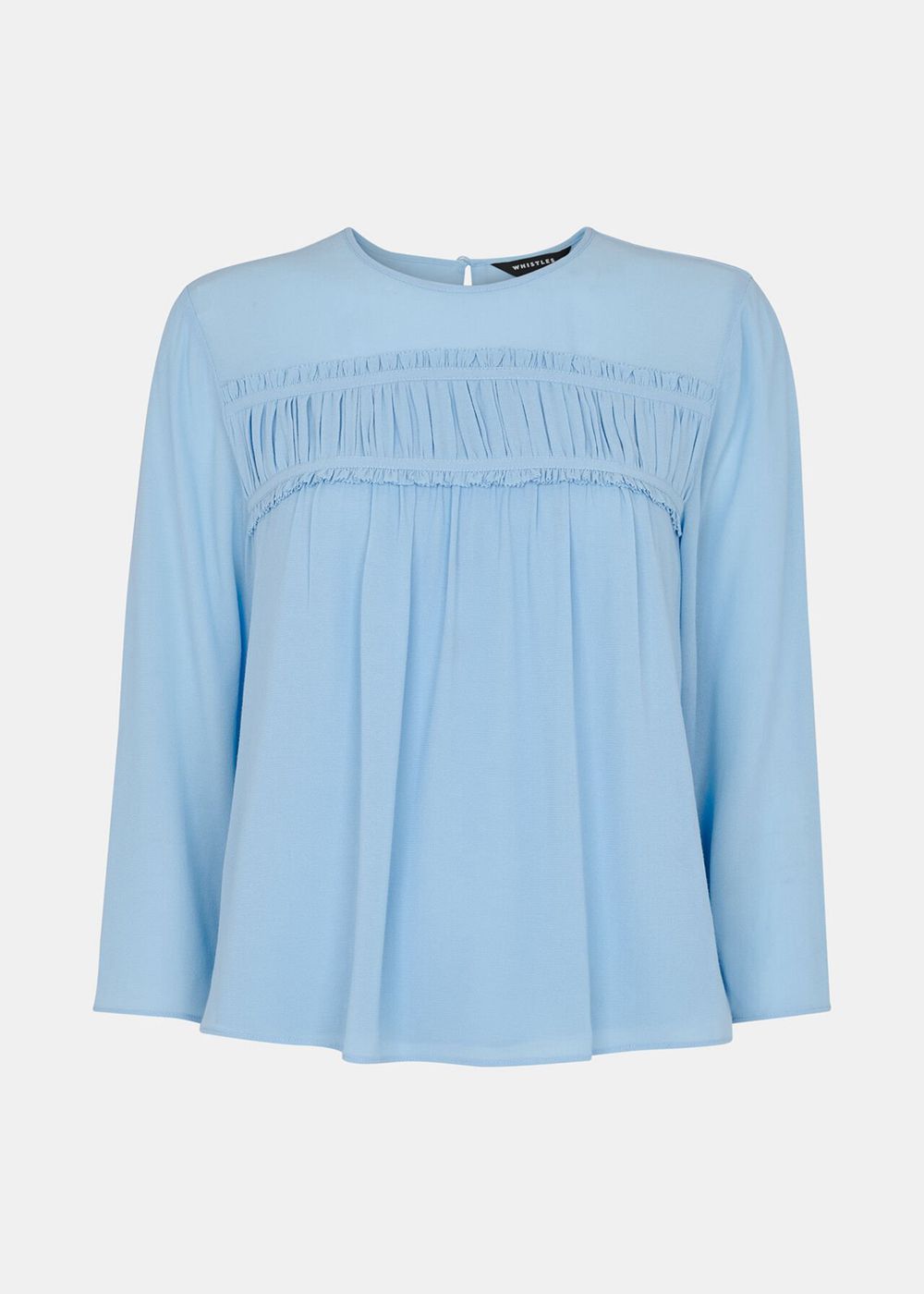 Whistles Laya Gather Detail Blouse Blue | US-15486PWJS