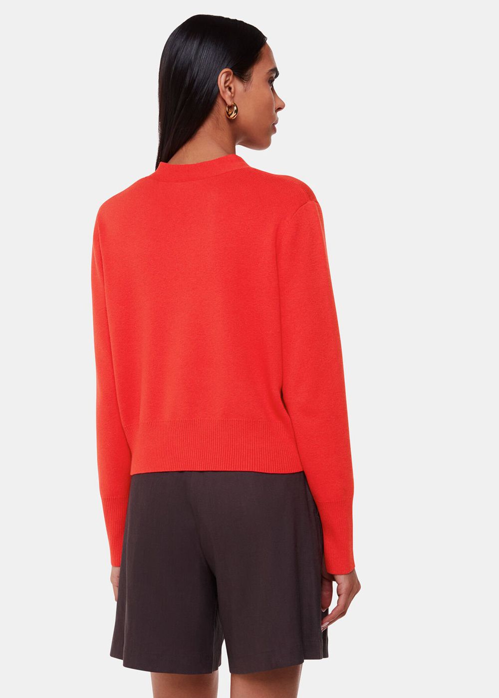 Whistles Leah Pocket Detail Cardigan Red | US-38795YGLJ