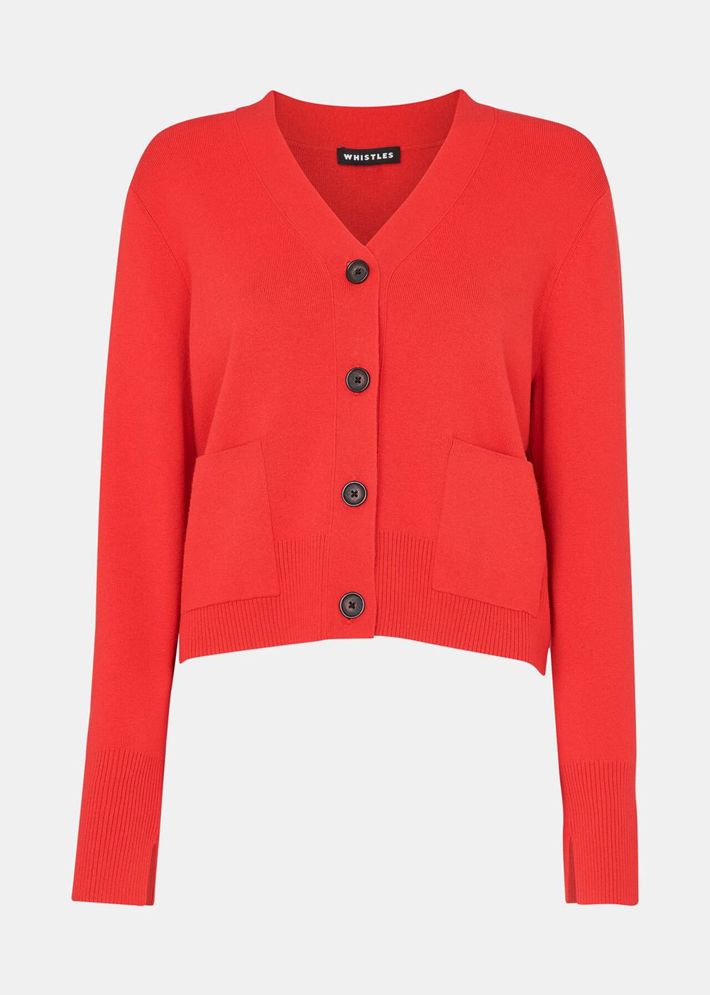 Whistles Leah Pocket Detail Cardigan Red | US-38795YGLJ