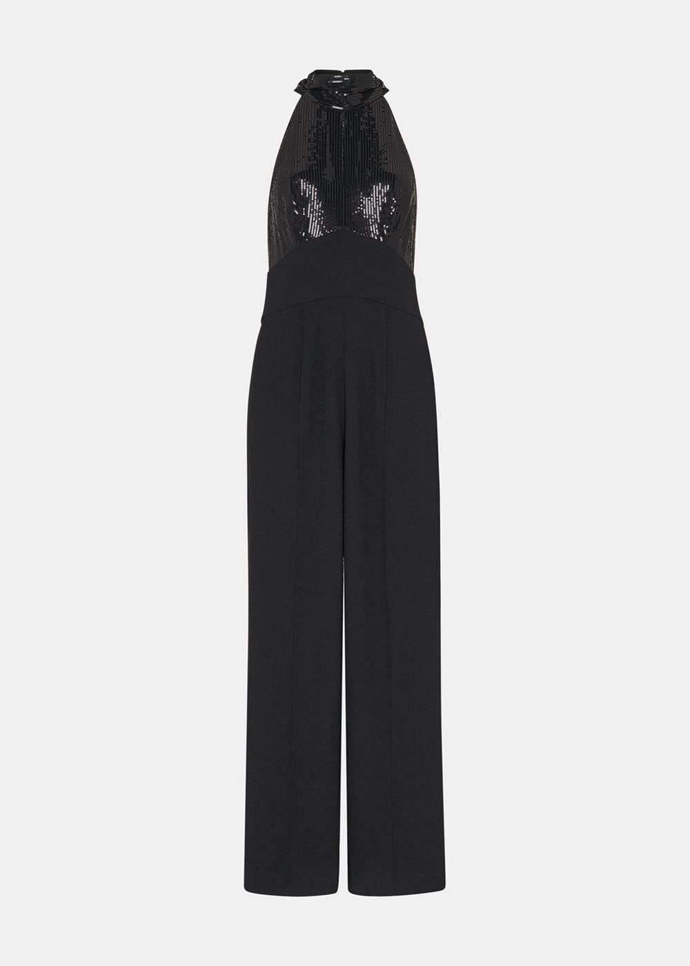 Whistles Leah Sequin Bodice Jumpsuit Black | US-83706IHZG