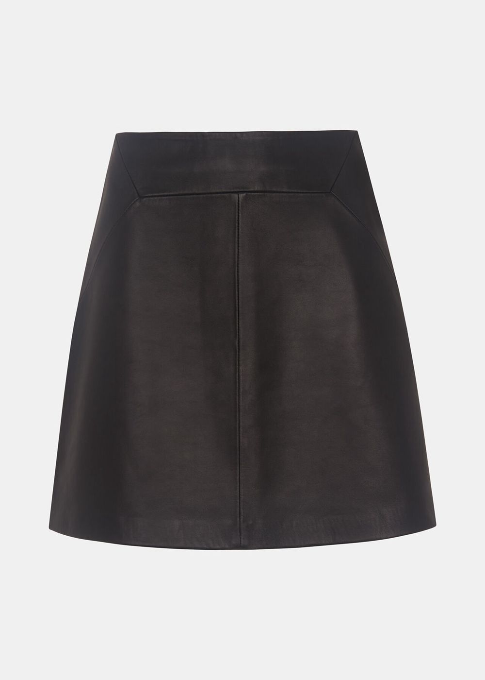 Whistles Leather A Line Skirts Black | US-20569MQWB