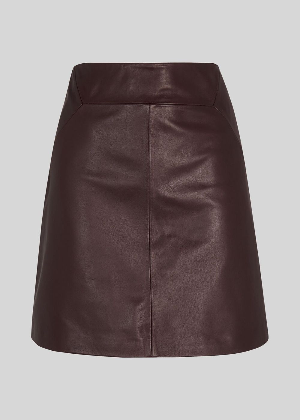 Whistles Leather A Line Skirts Burgundy | US-35691ZTLK