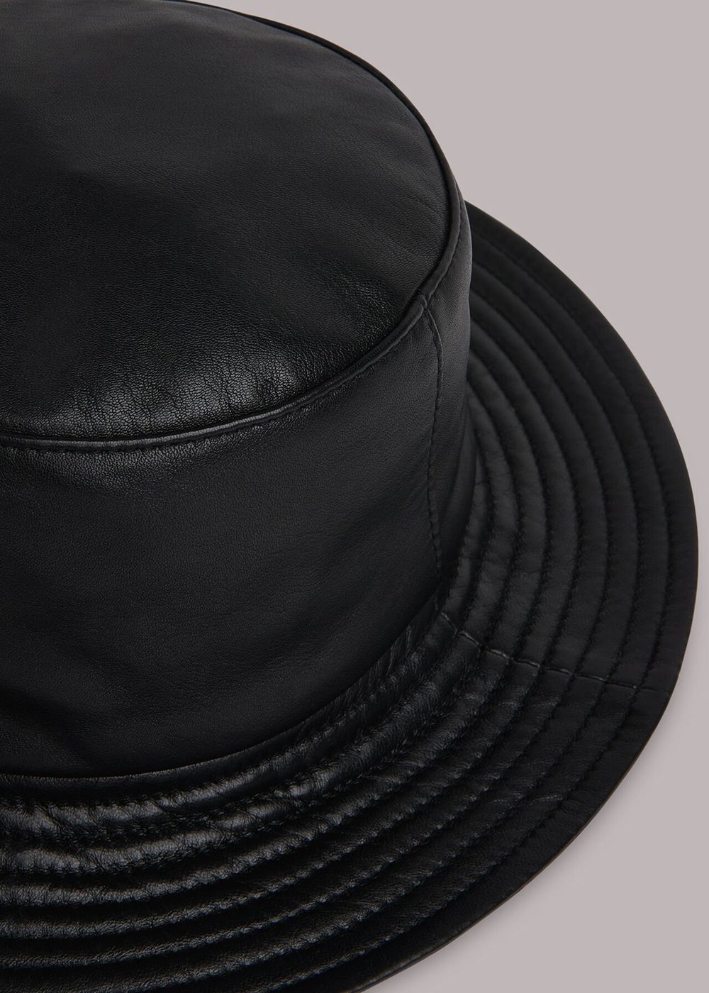 Whistles Leather Bucket Hats Black | US-34762SZOD