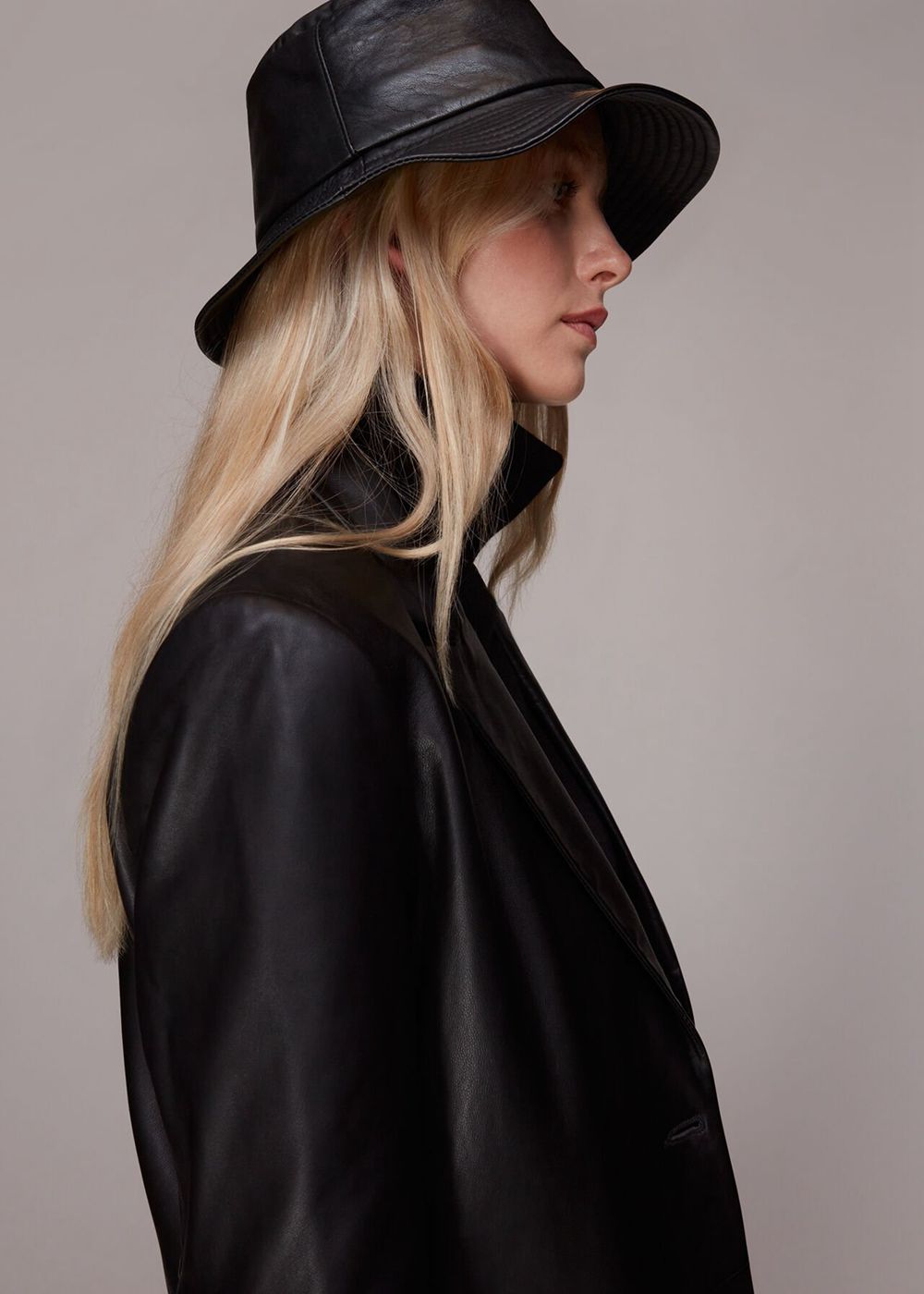 Whistles Leather Bucket Hats Black | US-34762SZOD