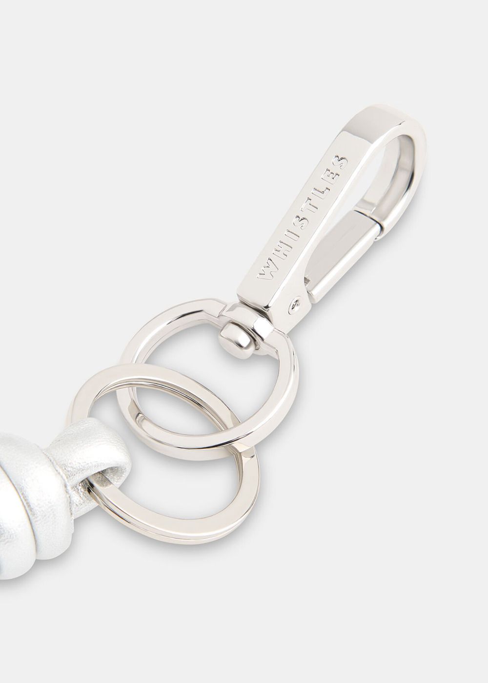 Whistles Leather Knotted Keyrings Silver | US-19706EHOX