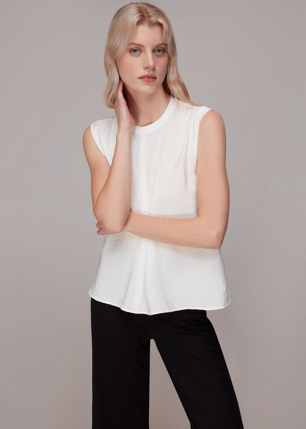 Whistles Leila Swing Top White | US-43081FBVQ