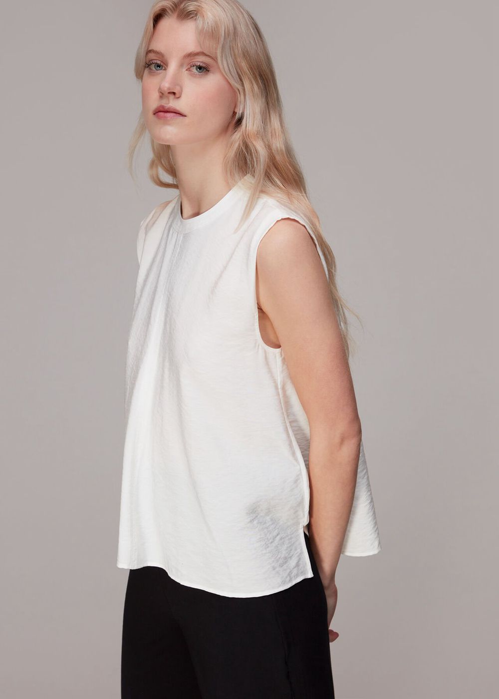 Whistles Leila Swing Top White | US-43081FBVQ