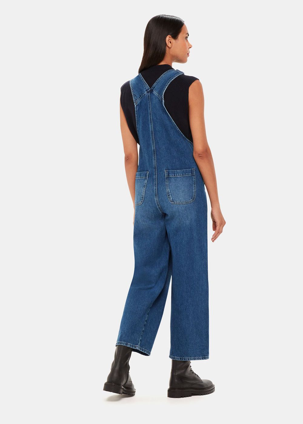 Whistles Leni Denim Jumpsuit Wash | US-26481IUBO