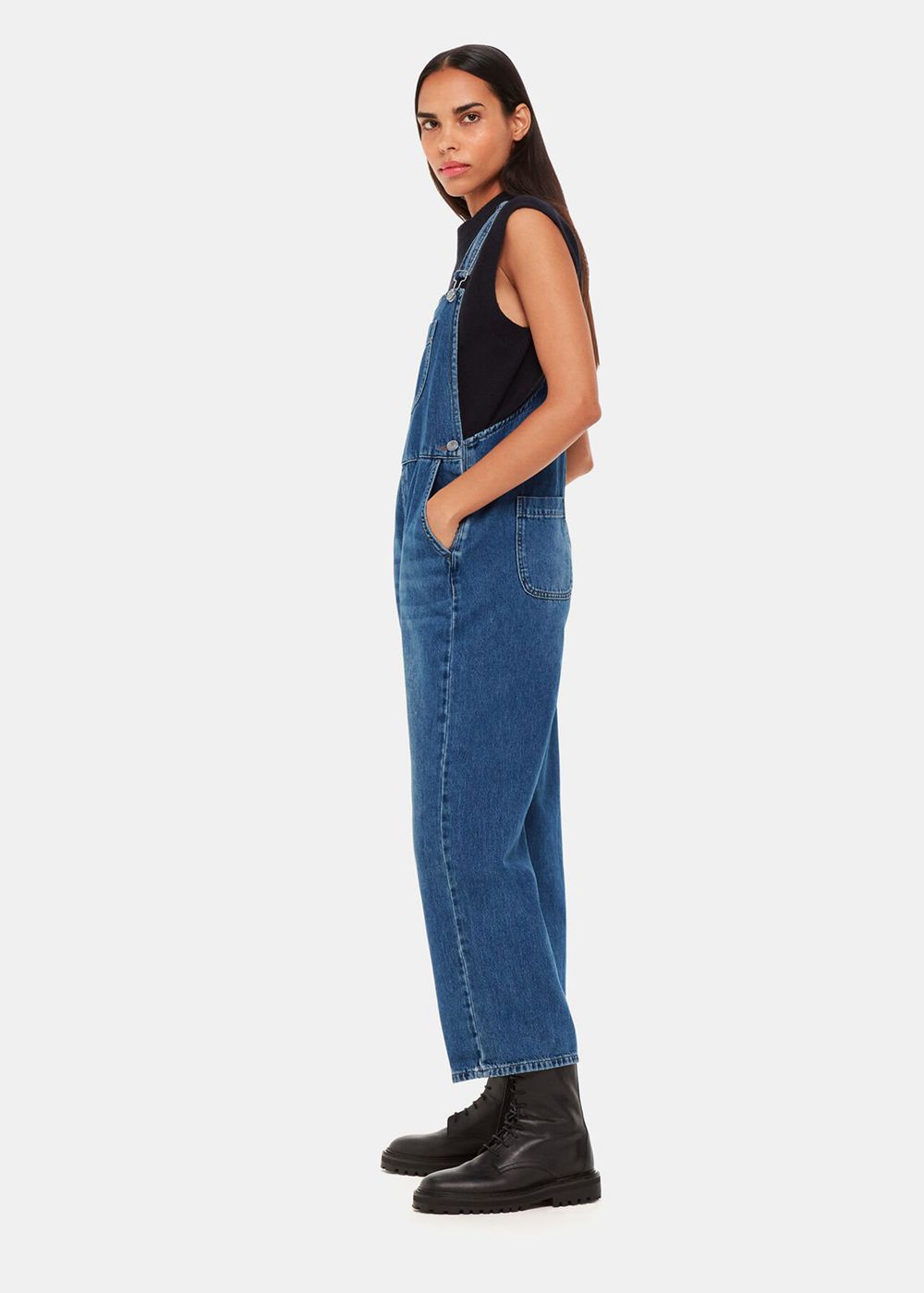 Whistles Leni Denim Jumpsuit Wash | US-26481IUBO