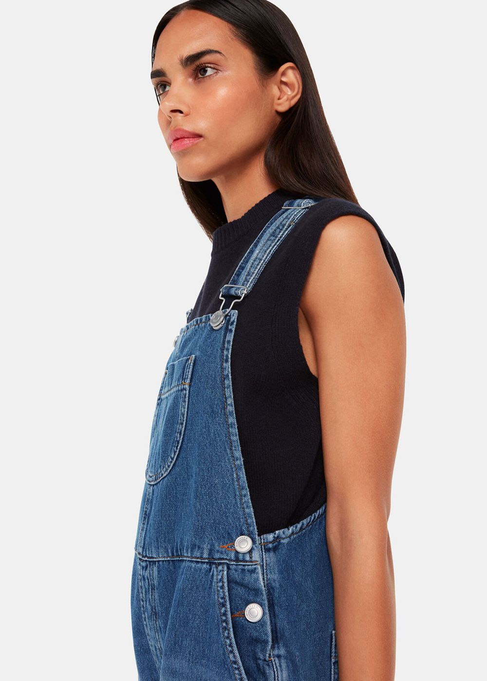 Whistles Leni Denim Jumpsuit Wash | US-26481IUBO