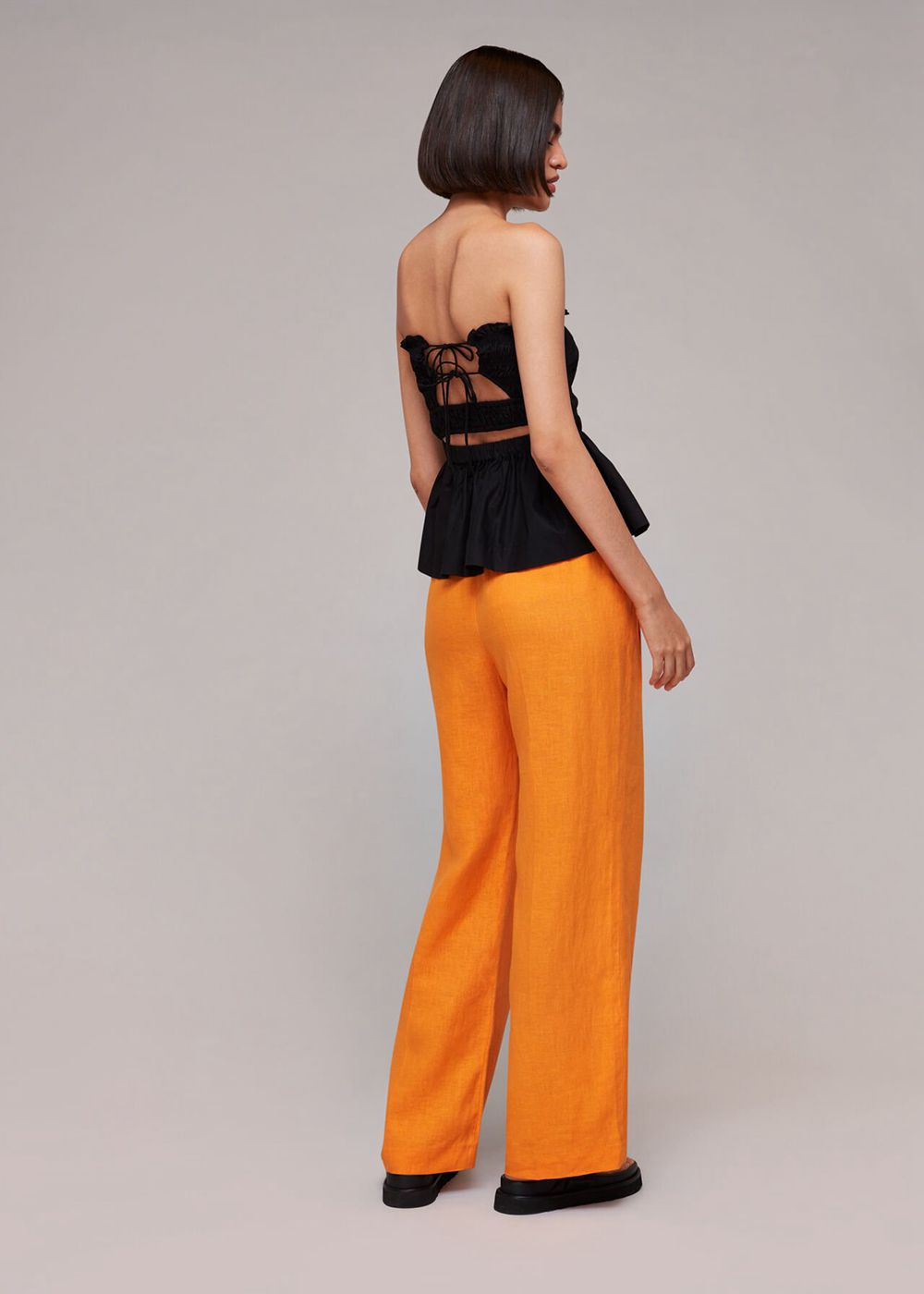 Whistles Leonie Linen Pants Orange | US-81604MLJH