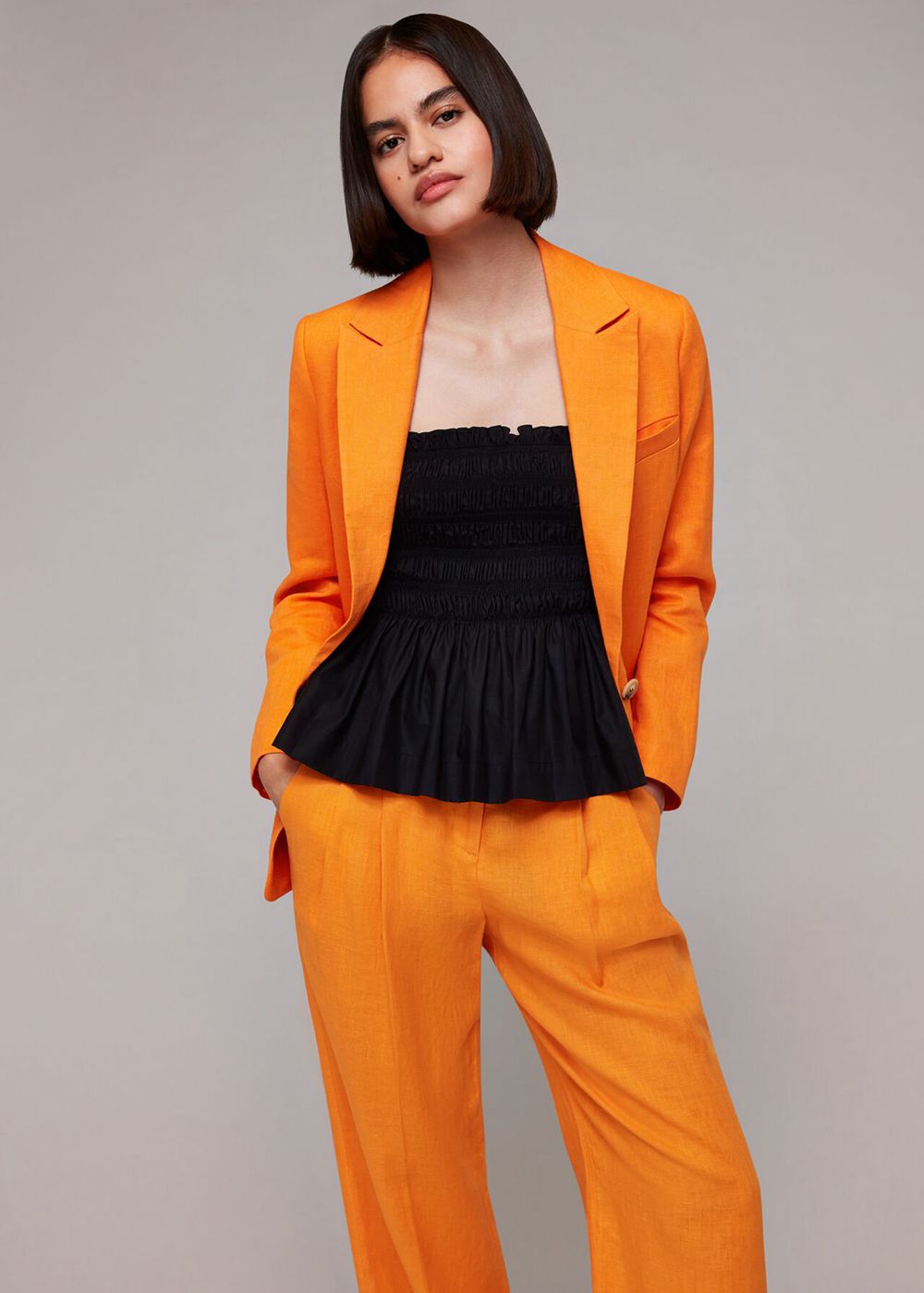 Whistles Leonie Linen Pants Orange | US-81604MLJH