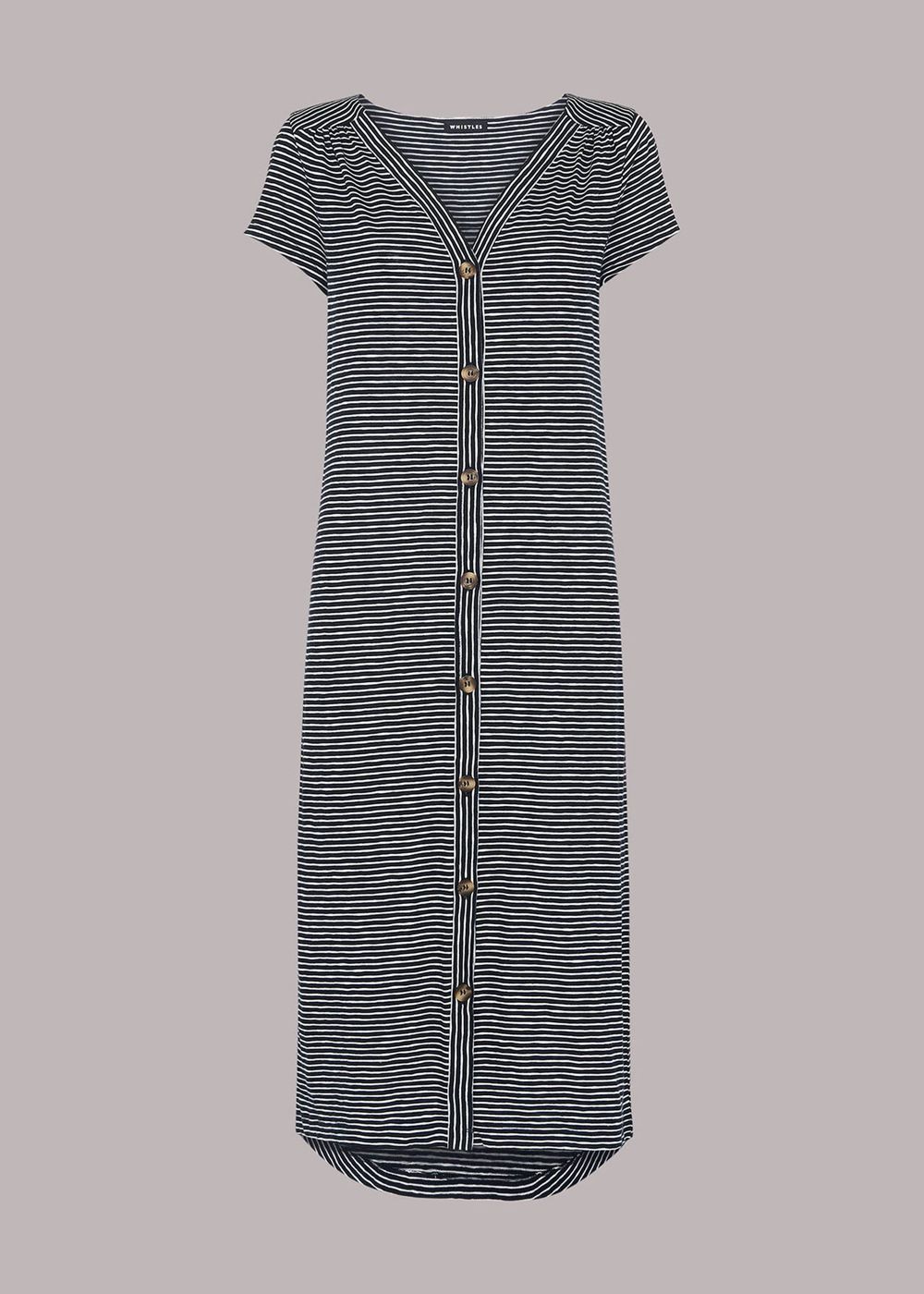 Whistles Leonie Stripe Button Dress Blue / Multicolor | US-14825RAXB