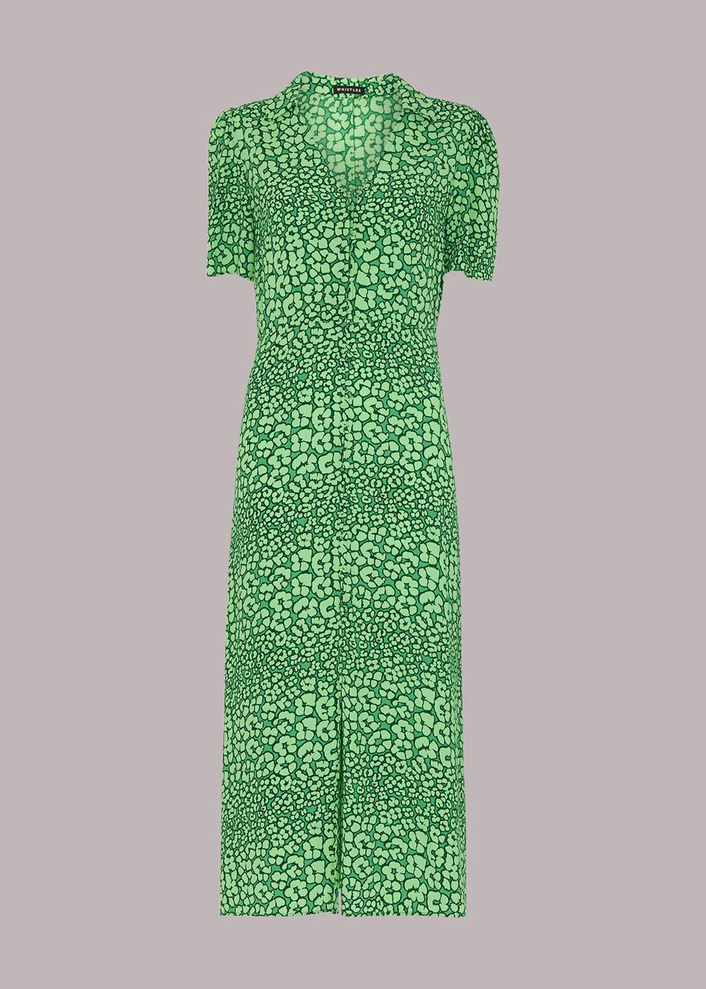 Whistles Leopard Petals Midi Dress Green / Multicolor | US-67915DBYT