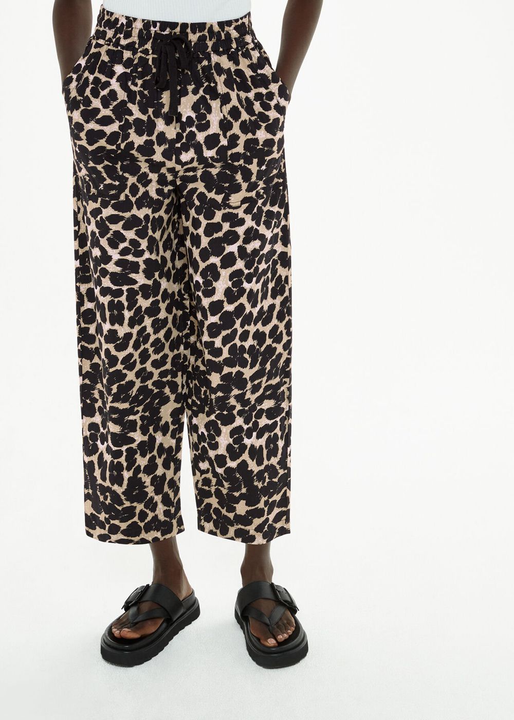 Whistles Leopard Spot Poplin Pants Leopard | US-40896AFTE