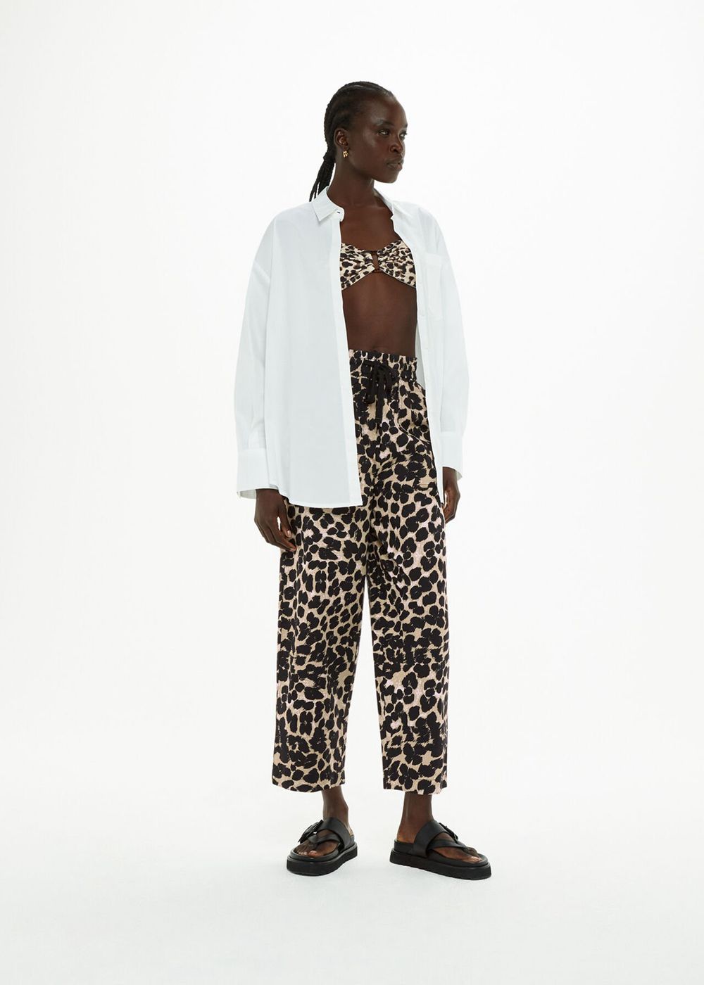 Whistles Leopard Spot Poplin Pants Leopard | US-40896AFTE