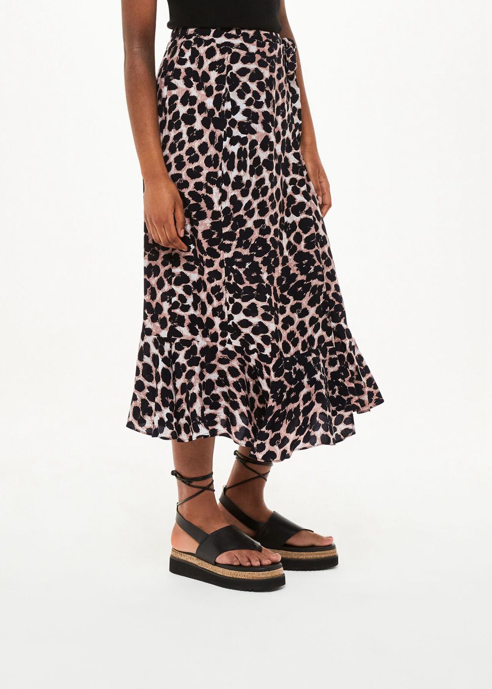 Whistles Leopard Spot Wrap Skirts Leopard | US-04173IDJY