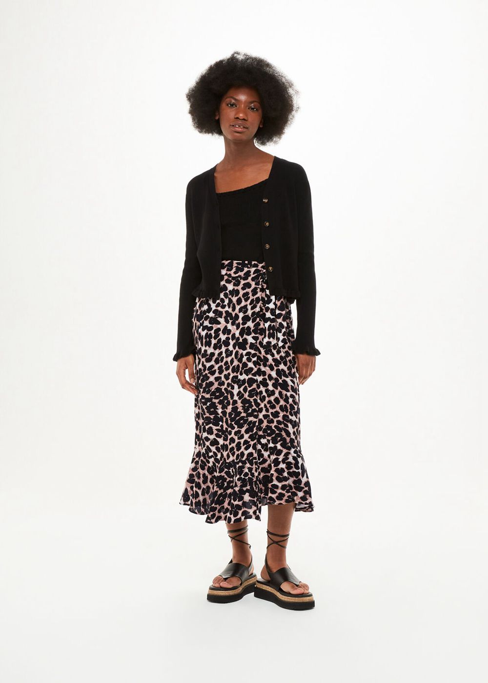 Whistles Leopard Spot Wrap Skirts Leopard | US-04173IDJY