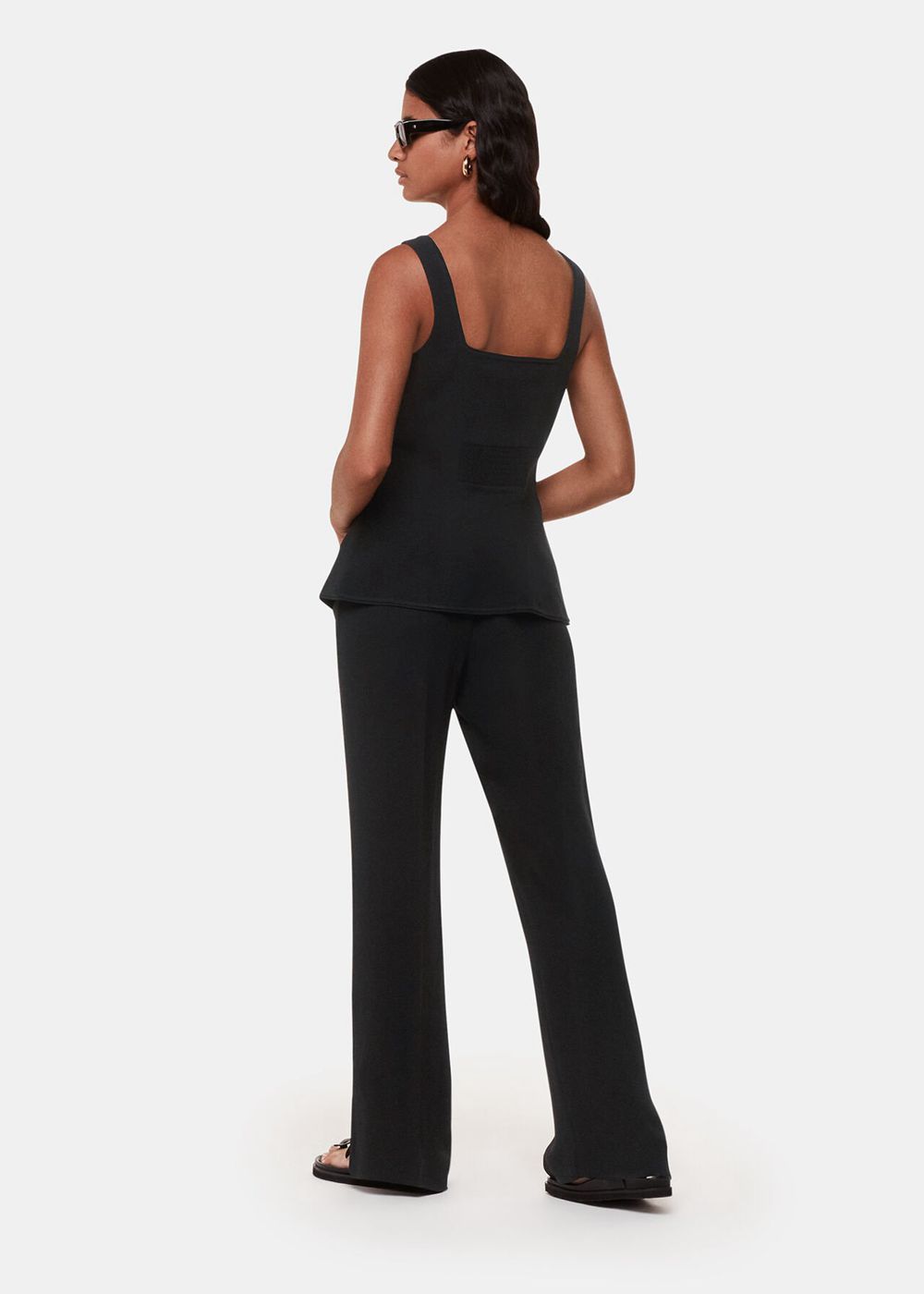 Whistles Leyla Crepe Pants Black | US-96043ZSRN