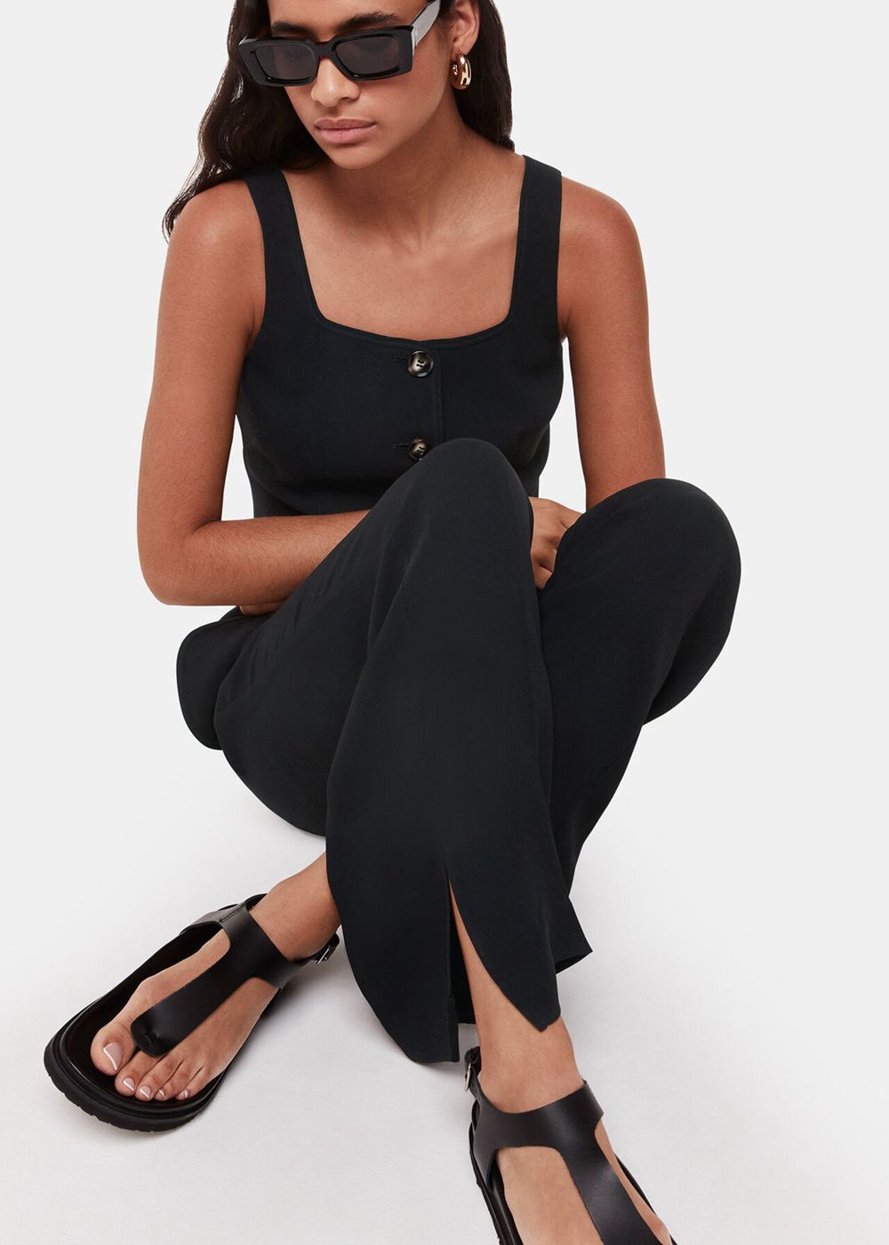 Whistles Leyla Crepe Pants Black | US-96043ZSRN