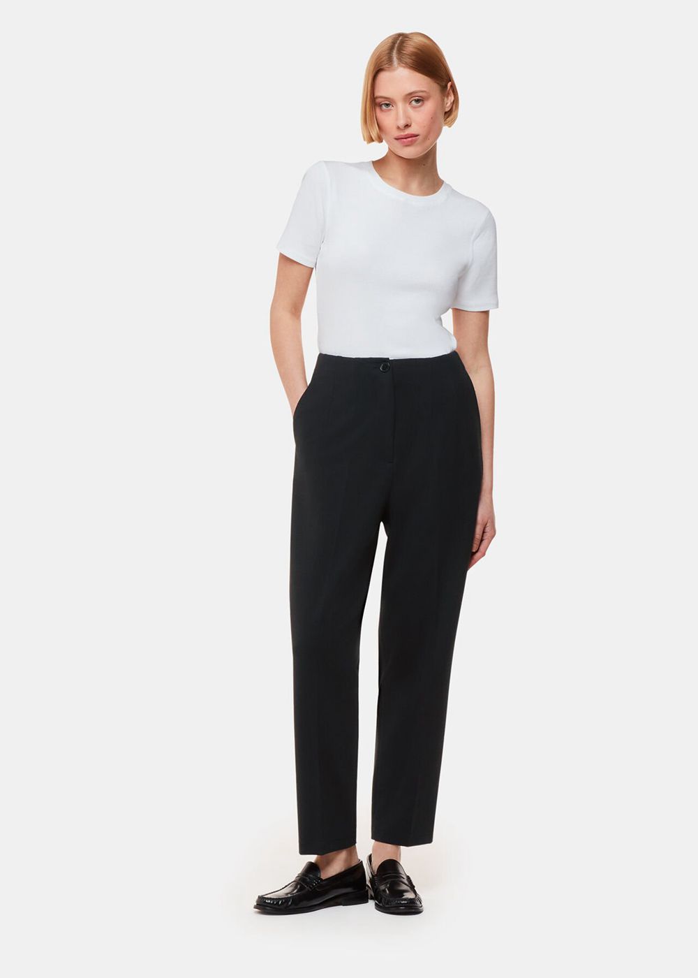 Whistles Lila Ponte Pants Black | US-56927KEDG