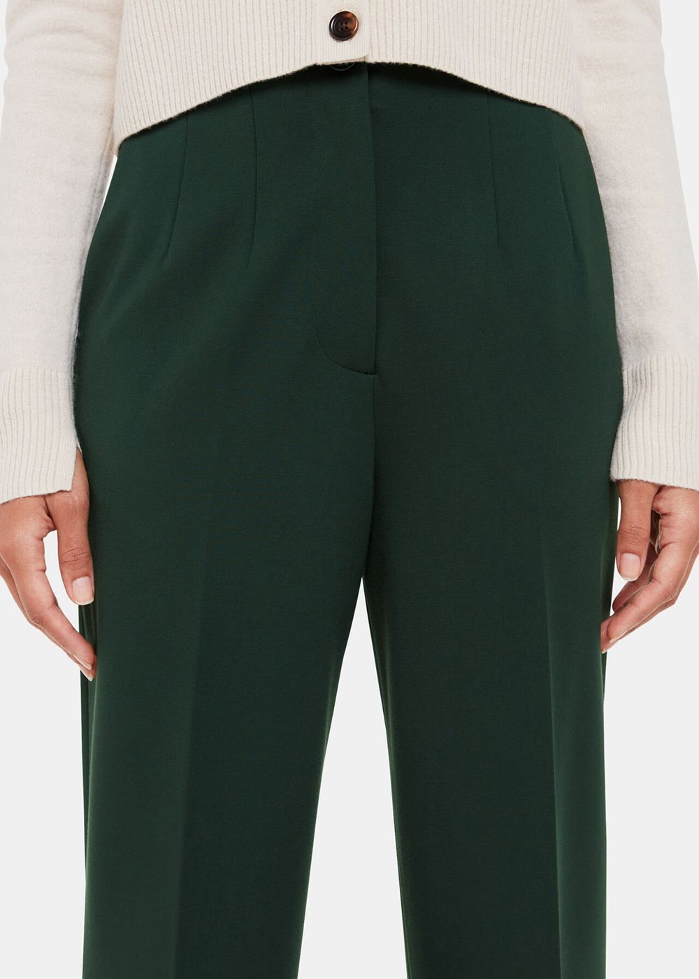 Whistles Lila Ponte Pants Dark Green | US-56804GZTU