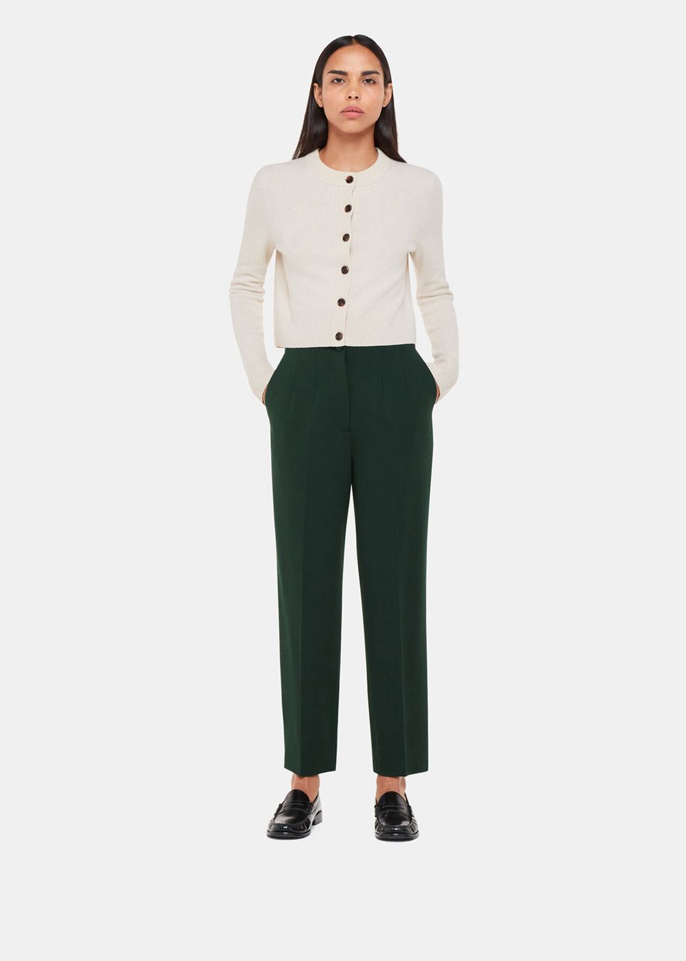 Whistles Lila Ponte Pants Dark Green | US-56804GZTU