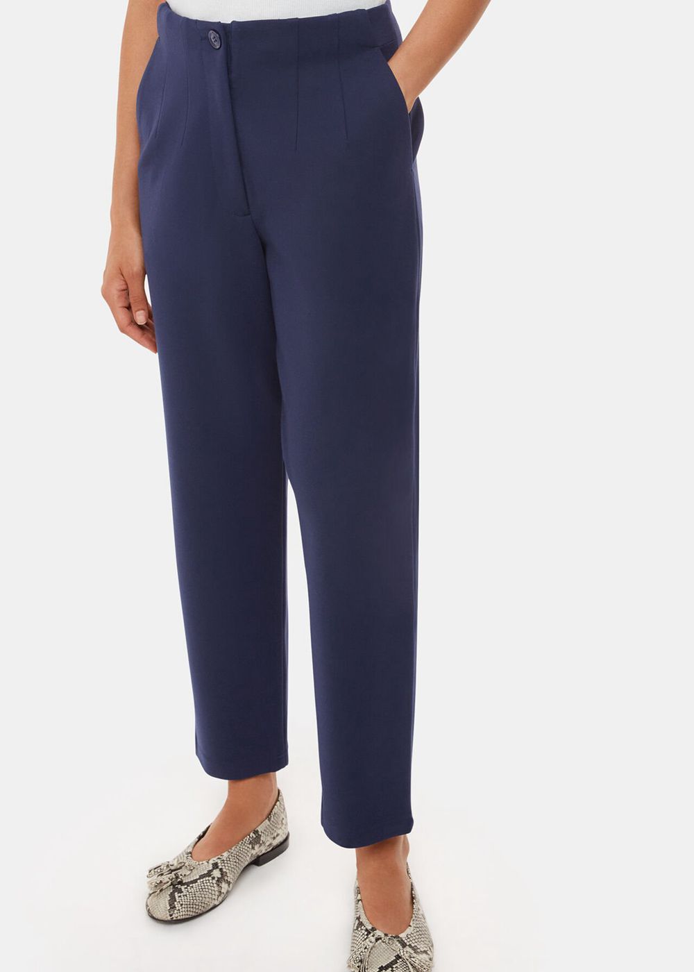 Whistles Lila Ponte Pants Navy | US-96138VMNY