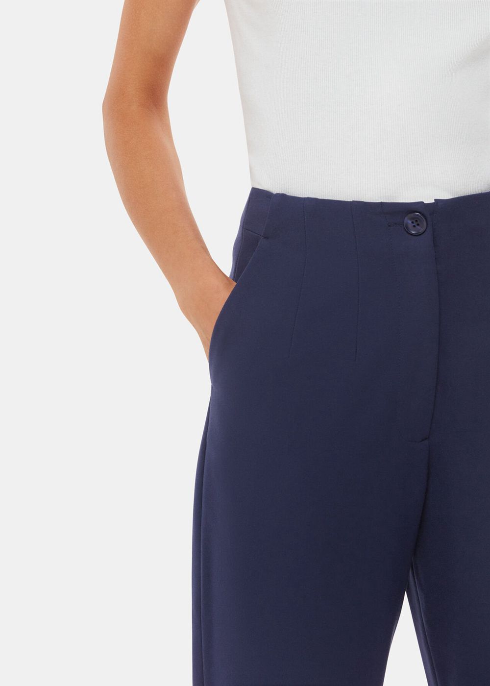 Whistles Lila Ponte Pants Navy | US-96138VMNY