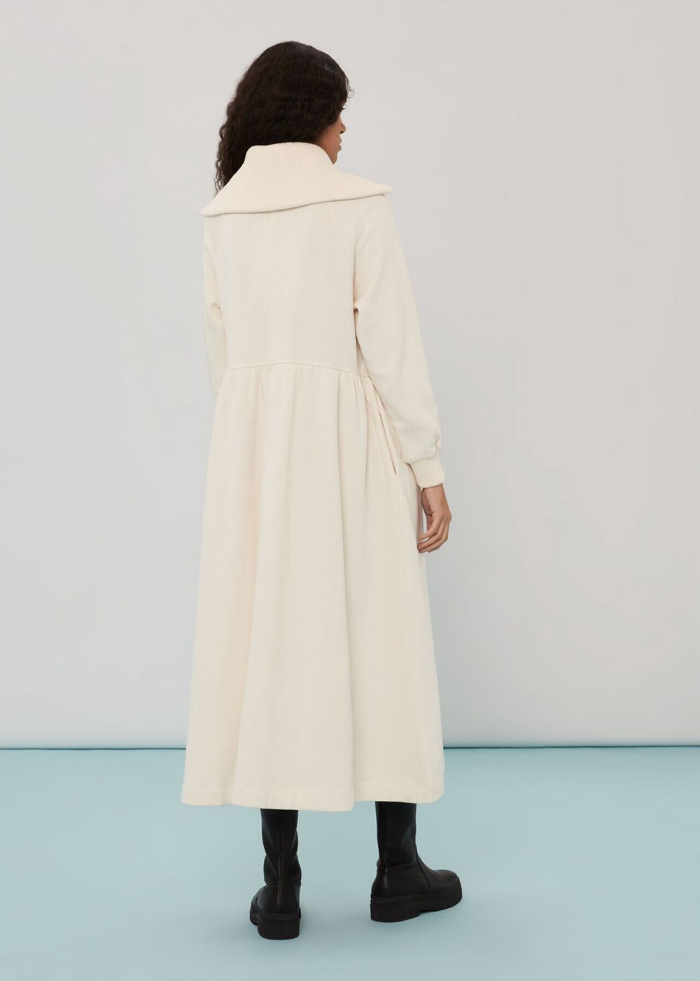 Whistles Lili Zip Sweatshirt Dress White | US-90312EAST