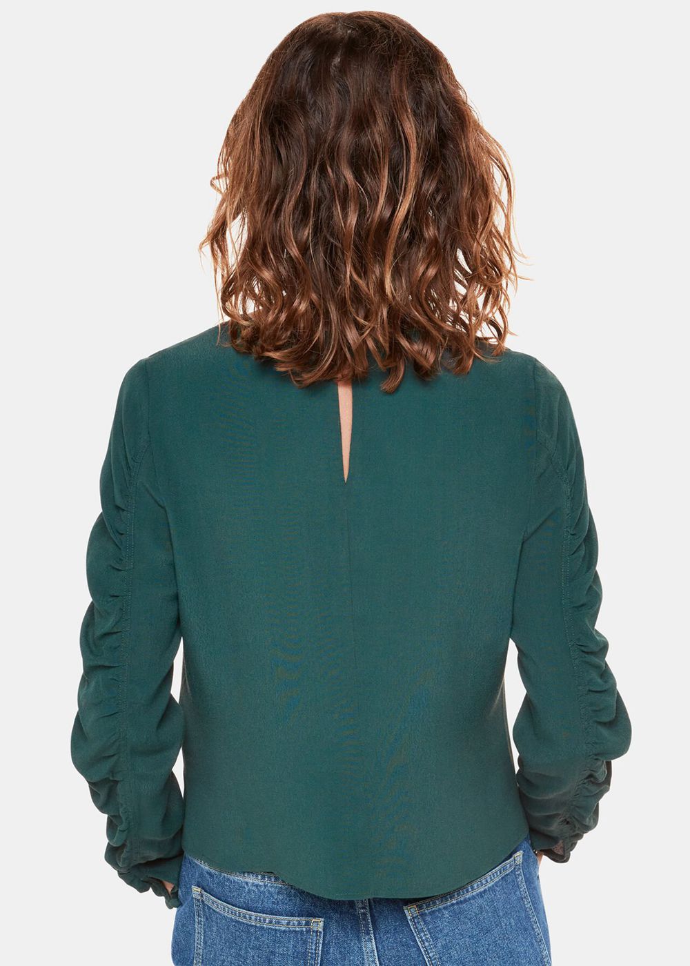 Whistles Lilly Gather Front Top Green | US-54902FGAU