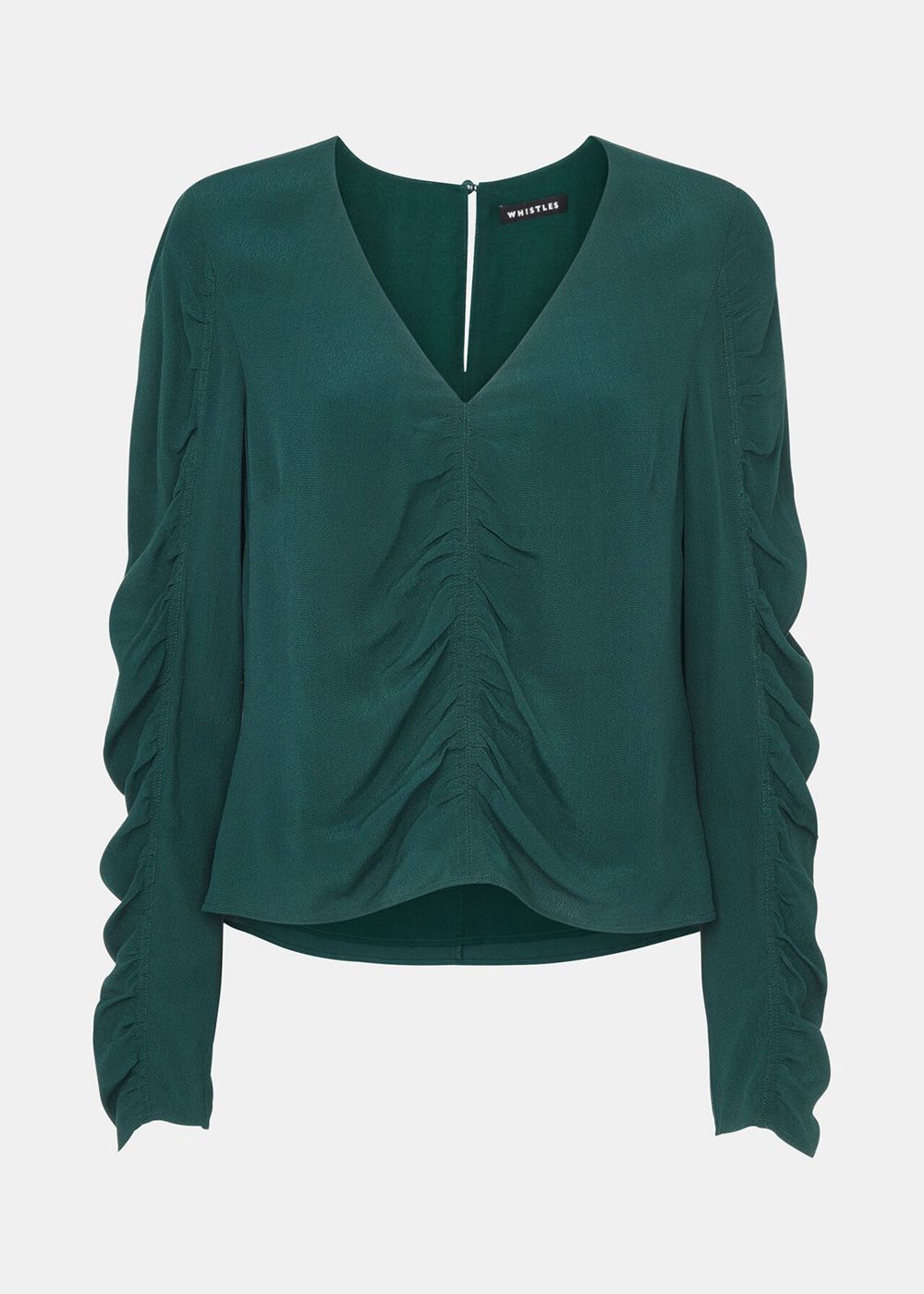 Whistles Lilly Gather Front Top Green | US-54902FGAU