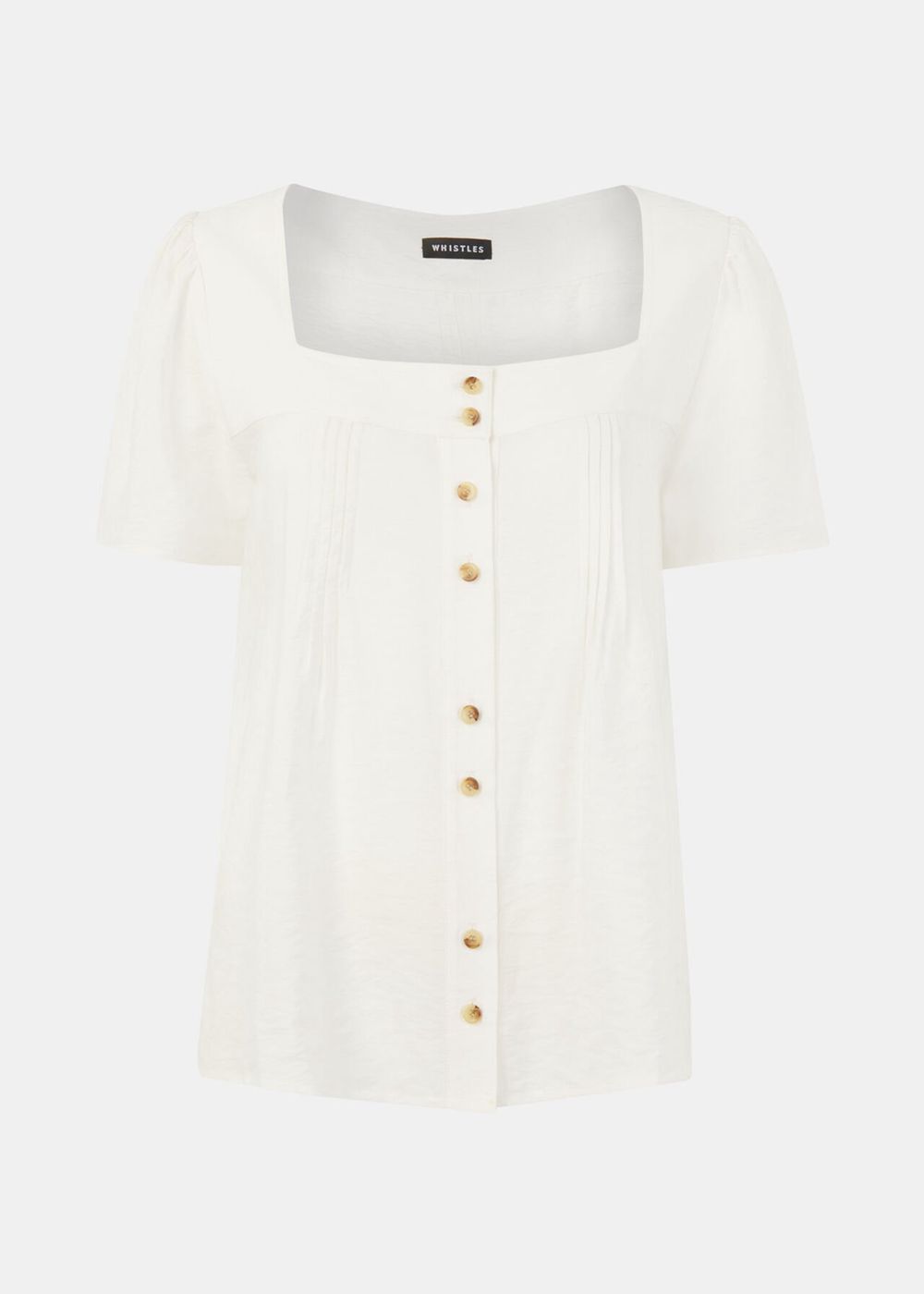 Whistles Lily Square Neck Blouse White | US-47063AYTK