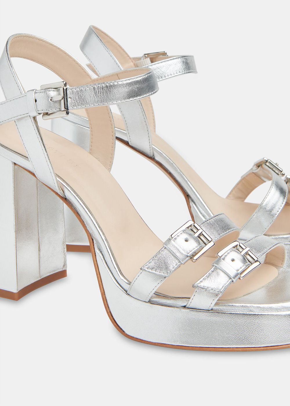 Whistles Limited Addie Heels Sandals Silver | US-76049GRSH