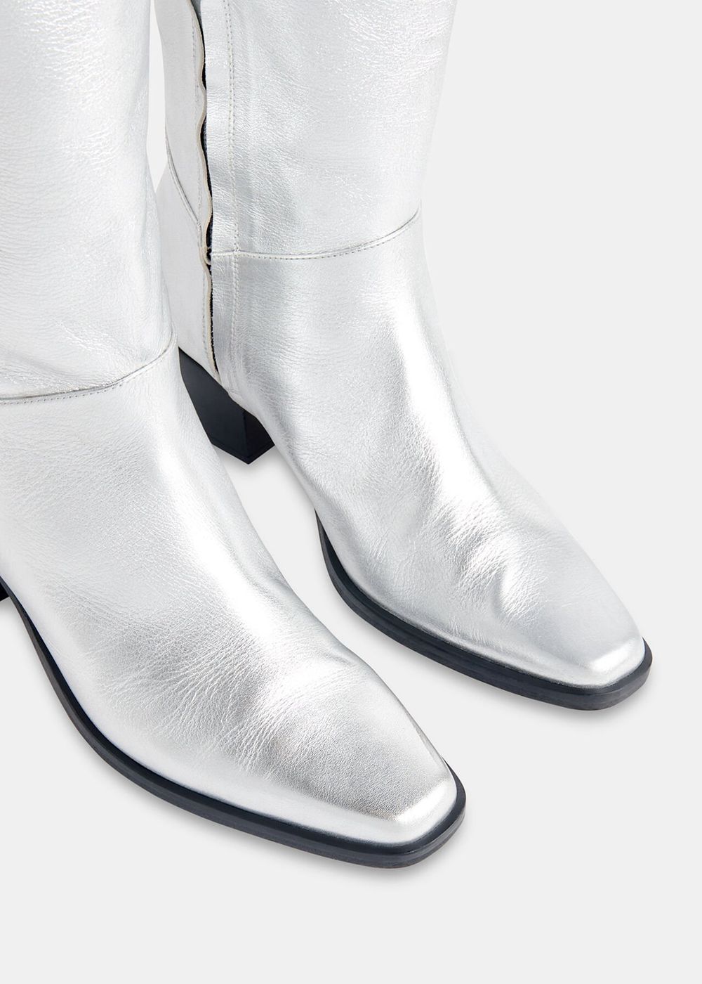 Whistles Limited Asa Western Boots Silver | US-09861IZBU