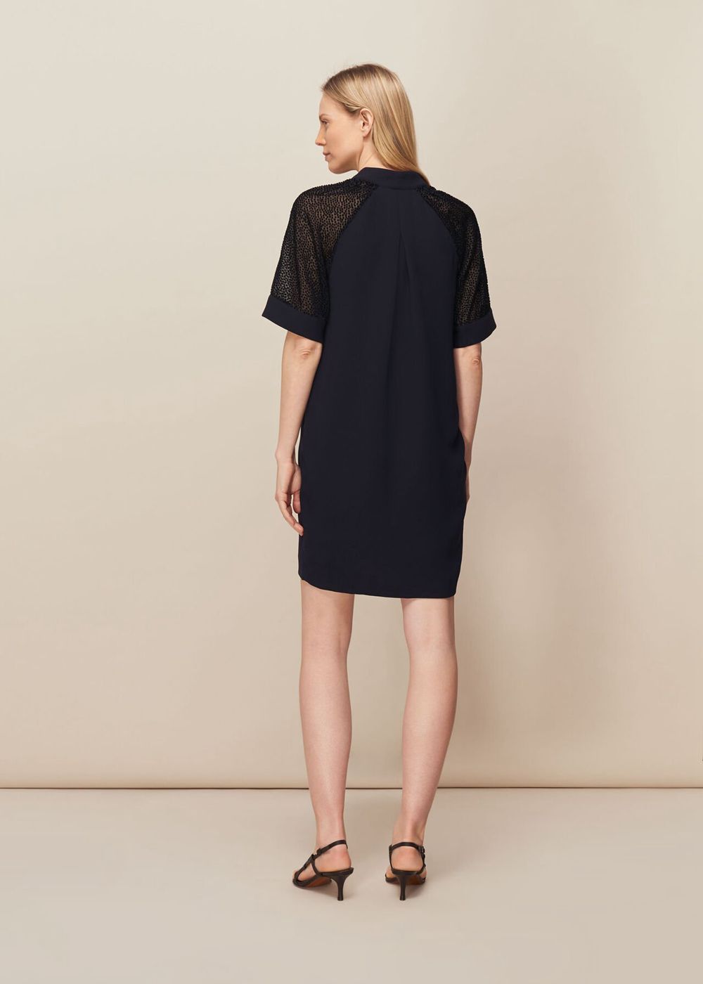 Whistles Lina Animal Dobby Dress Navy | US-23685QIKV