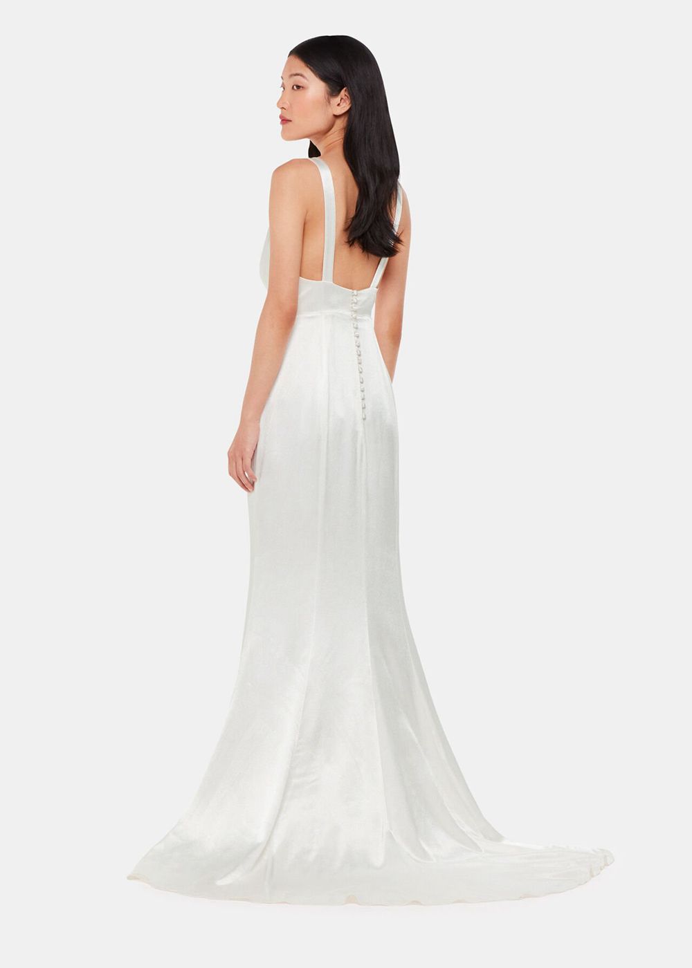 Whistles Lina Satin Wedding Dress White / Multicolor | US-38421YFDT