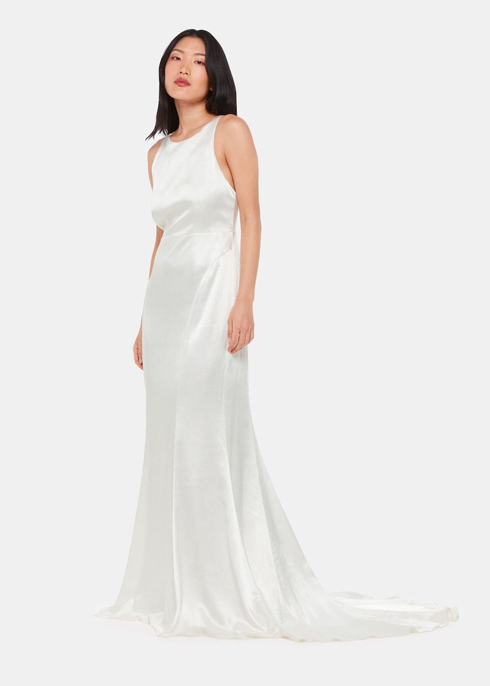 Whistles Lina Satin Wedding Dress White / Multicolor | US-38421YFDT