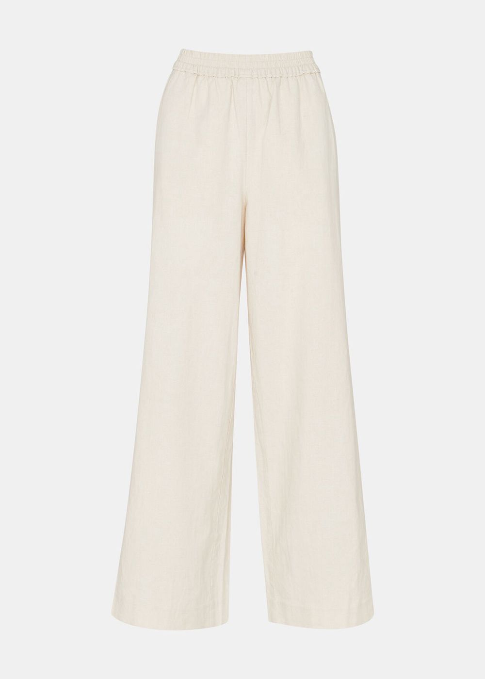 Whistles Lindsey Linen Blend Pants Beige | US-51709JTGH