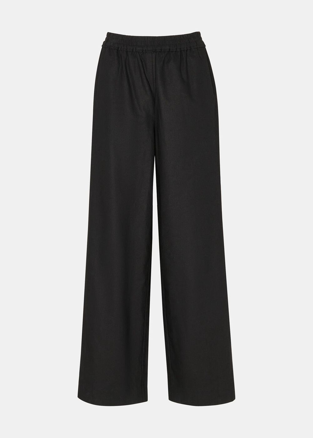 Whistles Lindsey Linen Blend Pants Black | US-03851JYRW